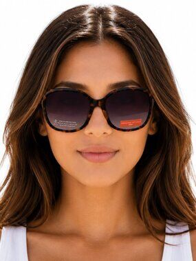 Adrienne Vittadini Sport Women's Tortoiseshell Oversized Sunglasses